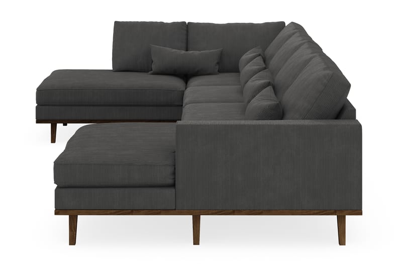 Copenhagen 5-seters Venstrevendt U-formet Sofa med Divan og Sjeselong i Manchester - Mørk grå - Møbler - Sofaer - U-sofa