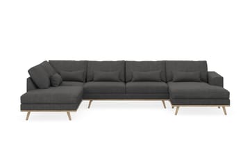 Copenhagen 5-seters Venstrevendt U-formet Sofa med Divan og Sjeselong i Manchester - Mørk grå - Møbler - Sofaer - U-sofa