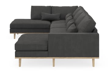 Copenhagen 5-seters Venstrevendt U-formet Sofa med Divan og Sjeselong i Manchester - Mørk grå - Møbler - Sofaer - U-sofa