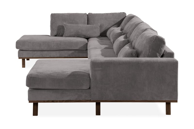 Copenhagen 5-seters Venstrevendt U-formet Sofa med Divan og Sjeselong i Manchester - Mørk grå - Møbler - Sofaer - U-sofa