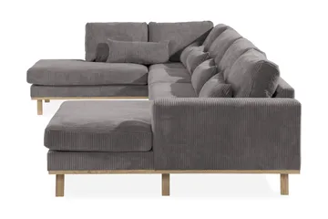 Copenhagen 5-seters Venstrevendt U-formet Sofa med Divan og Sjeselong i Manchester - Mørk grå - Møbler - Sofaer - U-sofa