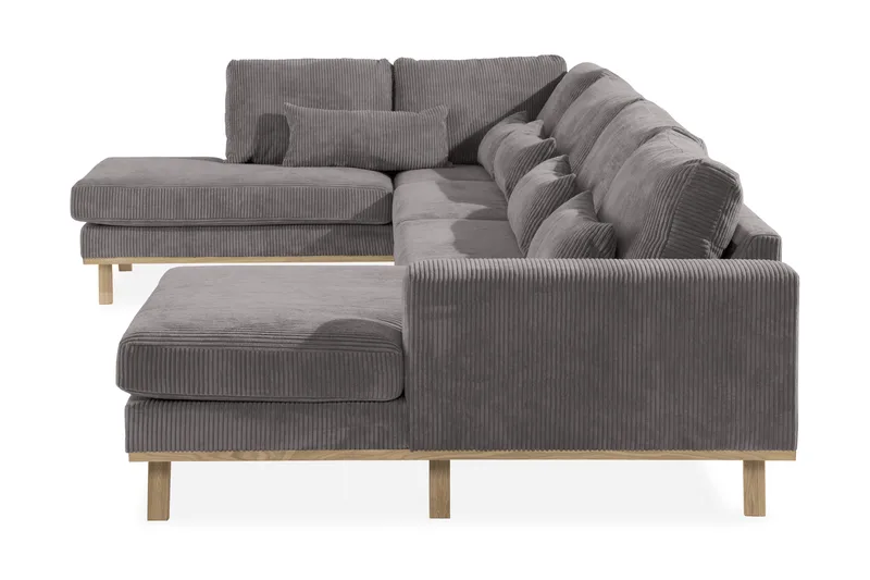 Copenhagen 5-seters Venstrevendt U-formet Sofa med Divan og Sjeselong i Manchester - Mørk grå - Møbler - Sofaer - U-sofa