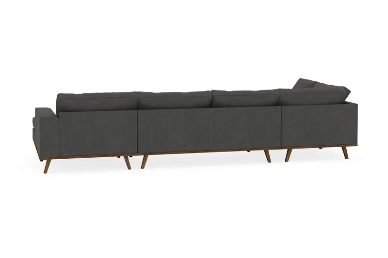Copenhagen 5-seters Venstrevendt U-formet Sofa med Divan og Sjeselong i Manchester - Mørk grå - Møbler - Sofaer - U-sofa
