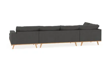 Copenhagen 5-seters Venstrevendt U-formet Sofa med Divan og Sjeselong i Manchester - Mørk grå - Møbler - Sofaer - U-sofa