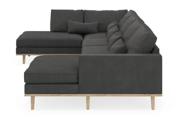 Copenhagen 5-seters Venstrevendt U-formet Sofa med Divan og Sjeselong i Manchester - Mørk grå - Møbler - Sofaer - U-sofa
