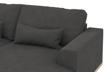Copenhagen 5-seters Venstrevendt U-formet Sofa med Divan og Sjeselong i Manchester - Mørk grå - Møbler - Sofaer - U-sofa
