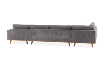Copenhagen 5-seters Venstrevendt U-formet Sofa med Divan og Sjeselong i Manchester - Mørk grå - Møbler - Sofaer - U-sofa