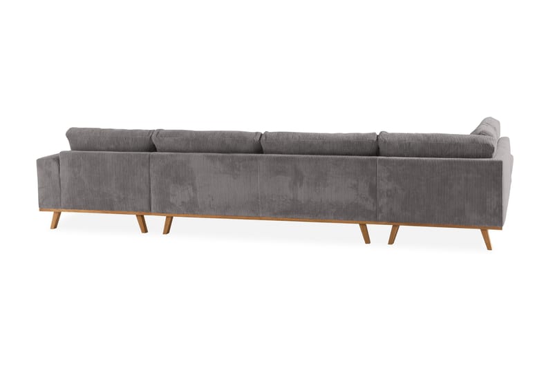 Copenhagen 5-seters Venstrevendt U-formet Sofa med Divan og Sjeselong i Manchester - Mørk grå - Møbler - Sofaer - U-sofa