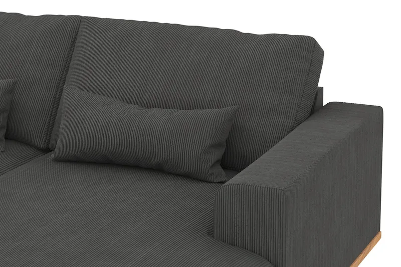 Copenhagen 5-seters Venstrevendt U-formet Sofa med Divan og Sjeselong i Manchester - Mørk grå - Møbler - Sofaer - U-sofa