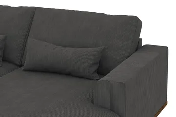 Copenhagen 5-seters Venstrevendt U-formet Sofa med Divan og Sjeselong i Manchester - Mørk grå - Møbler - Sofaer - U-sofa