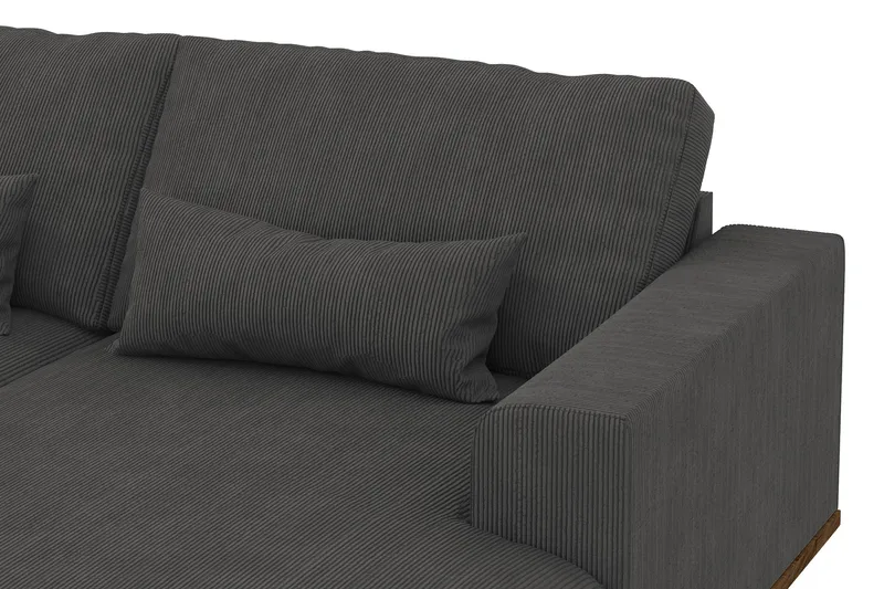 Copenhagen 5-seters Venstrevendt U-formet Sofa med Divan og Sjeselong i Manchester - Mørk grå - Møbler - Sofaer - U-sofa