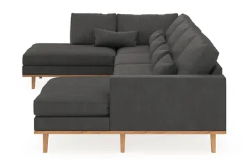 Copenhagen 5-seters Venstrevendt U-formet Sofa med Divan og Sjeselong i Manchester - Mørk grå - Møbler - Sofaer - U-sofa