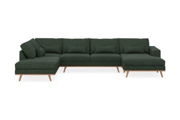 Copenhagen 5-seters Venstrevendt U-formet Sofa med Divan og Sjeselong i Manchester - Mørk grønn - Møbler - Sofaer - U-sofa
