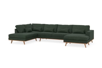 Copenhagen 5-seters Venstrevendt U-formet Sofa med Divan og Sjeselong i Manchester - Mørk grønn - Møbler - Sofaer - U-sofa