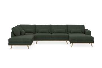 Copenhagen 5-seters Venstrevendt U-formet Sofa med Divan og Sjeselong i Manchester - Mørk grønn - Møbler - Sofaer - U-sofa