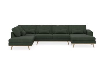 Copenhagen 5-seters Venstrevendt U-formet Sofa med Divan og Sjeselong i Manchester - Mørk grønn - Møbler - Sofaer - U-sofa