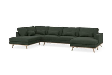 Copenhagen 5-seters Venstrevendt U-formet Sofa med Divan og Sjeselong i Manchester - Mørk grønn - Møbler - Sofaer - U-sofa