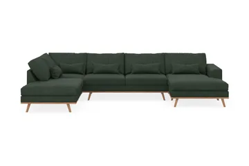 Copenhagen 5-seters Venstrevendt U-formet Sofa med Divan og Sjeselong i Manchester - Mørk grønn - Møbler - Sofaer - U-sofa