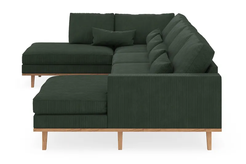 Copenhagen 5-seters Venstrevendt U-formet Sofa med Divan og Sjeselong i Manchester - Mørk grønn - Møbler - Sofaer - U-sofa