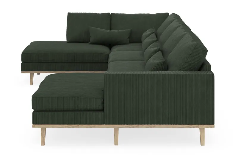 Copenhagen 5-seters Venstrevendt U-formet Sofa med Divan og Sjeselong i Manchester - Mørk grønn - Møbler - Sofaer - U-sofa