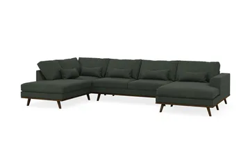 Copenhagen 5-seters Venstrevendt U-formet Sofa med Divan og Sjeselong i Manchester - Mørk grønn - Møbler - Sofaer - U-sofa
