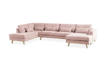 Copenhagen 5-seters Venstrevendt U-formet Sofa med Divan og Sjeselong i Manchester - Rosa - Møbler - Sofaer - U-sofa