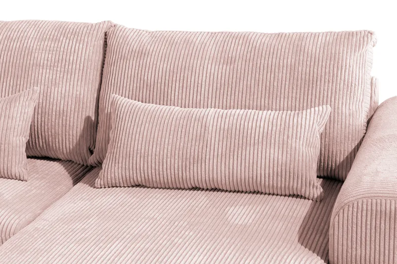 Copenhagen 5-seters Venstrevendt U-formet Sofa med Divan og Sjeselong i Manchester - Rosa - Møbler - Sofaer - U-sofa