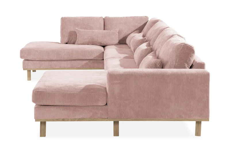 Copenhagen 5-seters Venstrevendt U-formet Sofa med Divan og Sjeselong i Manchester - Rosa - Møbler - Sofaer - U-sofa