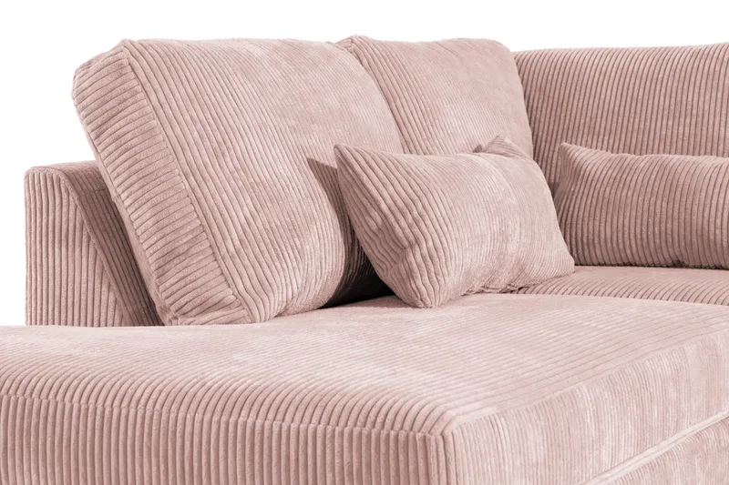 Copenhagen 5-seters Venstrevendt U-formet Sofa med Divan og Sjeselong i Manchester - Rosa - Møbler - Sofaer - U-sofa