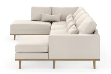 Copenhagen 5-seters Venstrevendt U-formet Sofa med Divan og Sjeselong i Stoff - Beige - Møbler - Sofaer - U-sofa