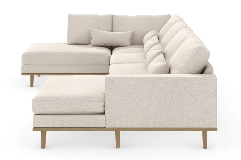 Copenhagen 5-seters Venstrevendt U-formet Sofa med Divan og Sjeselong i Stoff - Beige - Møbler - Sofaer - U-sofa