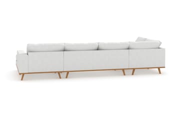 Copenhagen 5-seters Venstrevendt U-formet Sofa med Divan og Sjeselong i Stoff - Hvit - Møbler - Sofaer - U-sofa