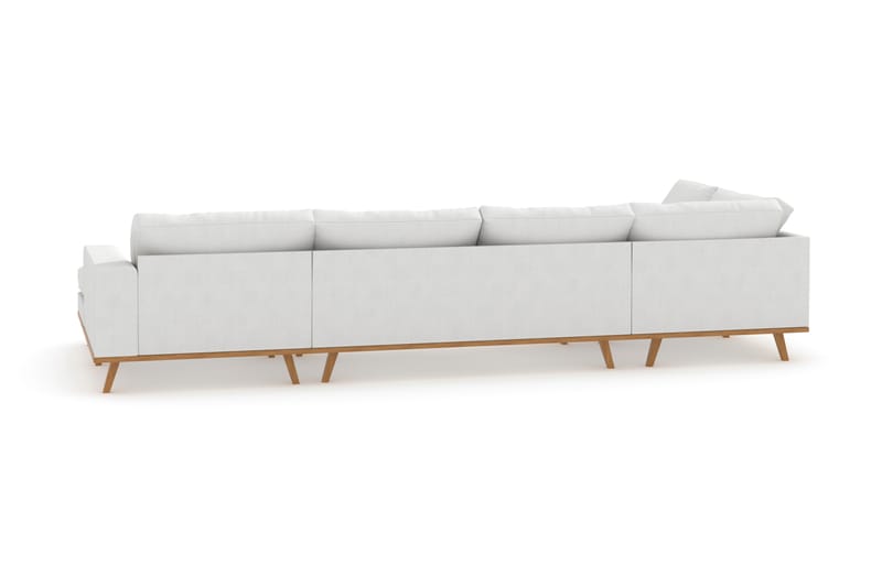 Copenhagen 5-seters Venstrevendt U-formet Sofa med Divan og Sjeselong i Stoff - Hvit - Møbler - Sofaer - U-sofa