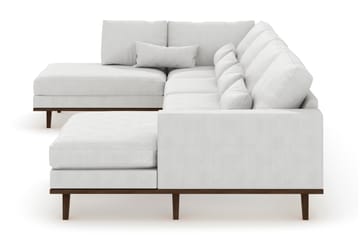 Copenhagen 5-seters Venstrevendt U-formet Sofa med Divan og Sjeselong i Stoff - Hvit - Møbler - Sofaer - U-sofa