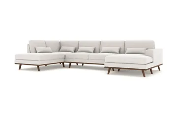 Copenhagen 5-seters Venstrevendt U-formet Sofa med Divan og Sjeselong i Stoff - Lys grå - Møbler - Sofaer - U-sofa