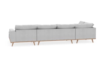 Copenhagen 5-seters Venstrevendt U-formet Sofa med Divan og Sjeselong i Stoff - Lys grå - Møbler - Sofaer - U-sofa
