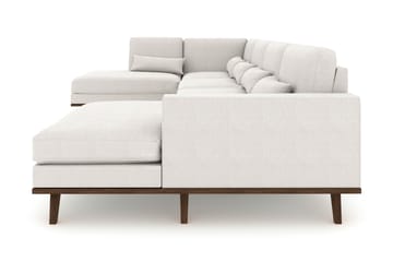 Copenhagen 5-seters Venstrevendt U-formet Sofa med Divan og Sjeselong i Stoff - Lys grå - Møbler - Sofaer - U-sofa