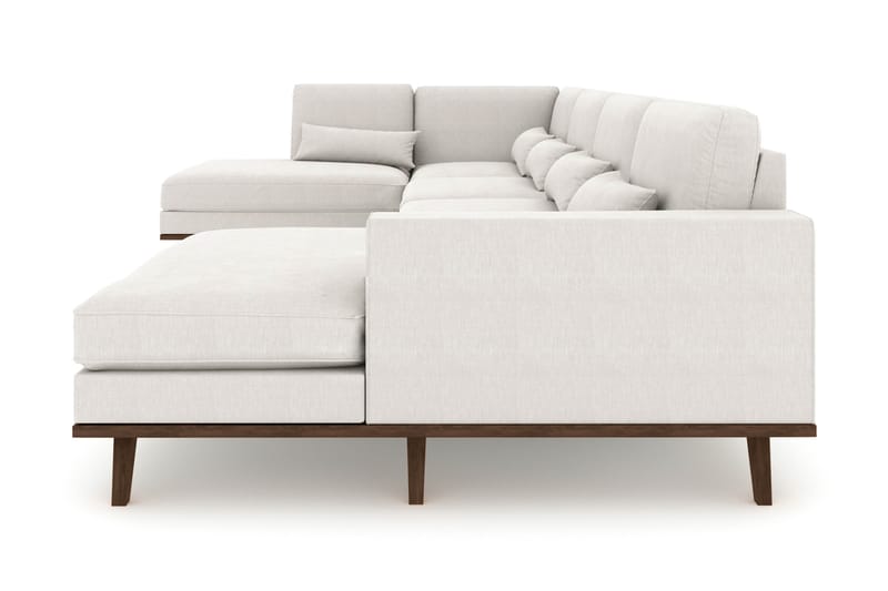 Copenhagen 5-seters Venstrevendt U-formet Sofa med Divan og Sjeselong i Stoff - Lys grå - Møbler - Sofaer - U-sofa