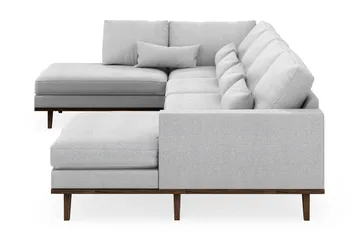 Copenhagen 5-seters Venstrevendt U-formet Sofa med Divan og Sjeselong i Stoff - Lys grå - Møbler - Sofaer - U-sofa