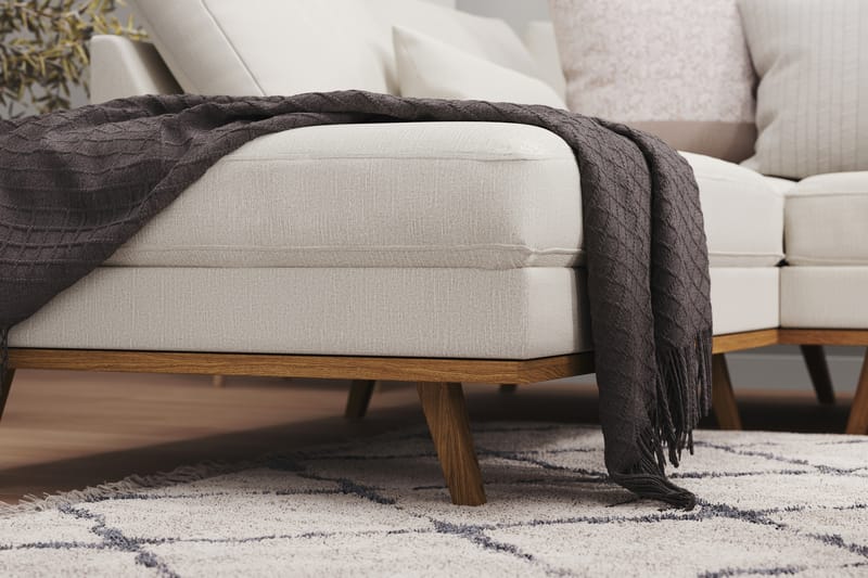Copenhagen 5-seters Venstrevendt U-formet Sofa med Divan og Sjeselong i Stoff - Lys grå - Møbler - Sofaer - U-sofa