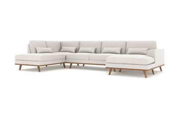 Copenhagen 5-seters Venstrevendt U-formet Sofa med Divan og Sjeselong i Stoff - Lys grå - Møbler - Sofaer - U-sofa