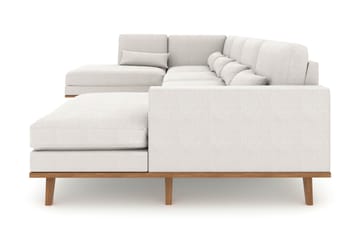 Copenhagen 5-seters Venstrevendt U-formet Sofa med Divan og Sjeselong i Stoff - Lys grå - Møbler - Sofaer - U-sofa