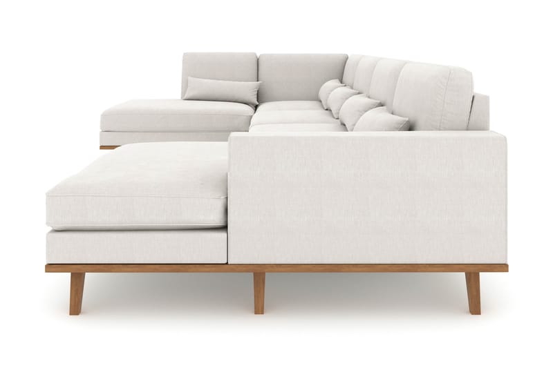 Copenhagen 5-seters Venstrevendt U-formet Sofa med Divan og Sjeselong i Stoff - Lys grå - Møbler - Sofaer - U-sofa