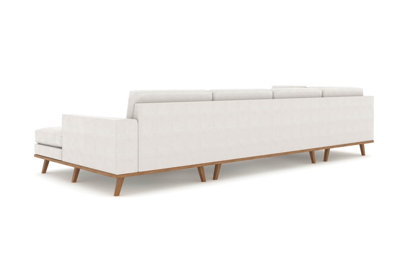 Copenhagen 5-seters Venstrevendt U-formet Sofa med Divan og Sjeselong i Stoff - Lys grå - Møbler - Sofaer - U-sofa