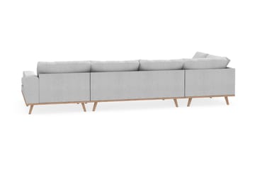 Copenhagen 5-seters Venstrevendt U-formet Sofa med Divan og Sjeselong i Stoff - Lys grå - Møbler - Sofaer - U-sofa