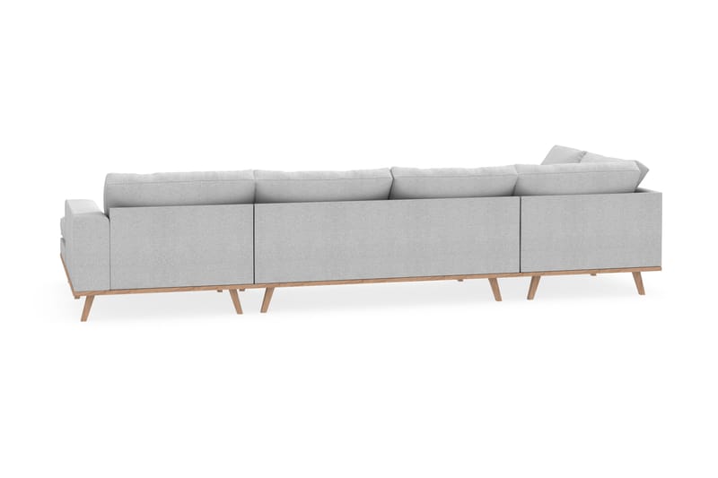 Copenhagen 5-seters Venstrevendt U-formet Sofa med Divan og Sjeselong i Stoff - Lys grå - Møbler - Sofaer - U-sofa