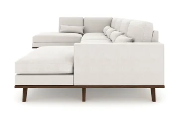 Copenhagen 5-seters Venstrevendt U-formet Sofa med Divan og Sjeselong i Stoff - Lys grå - Møbler - Sofaer - U-sofa