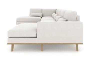 Copenhagen 5-seters Venstrevendt U-formet Sofa med Divan og Sjeselong i Stoff - Lys grå - Møbler - Sofaer - U-sofa