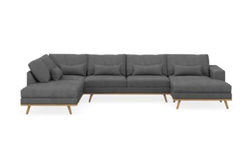 Copenhagen 5-seters Venstrevendt U-formet Sofa med Divan og Sjeselong i Stoff - Mørk grå - Møbler - Sofaer - U-sofa