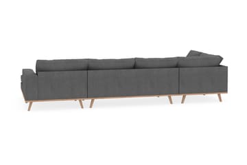 Copenhagen 5-seters Venstrevendt U-formet Sofa med Divan og Sjeselong i Stoff - Mørk grå - Møbler - Sofaer - U-sofa